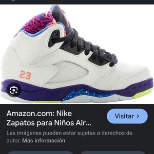 Nike Air Jordan Youth Sneakers - White, Black, Purple, Blue